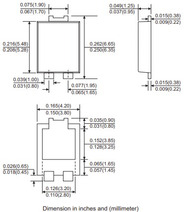 Mechanical Drawing - Comchip Technology CDBHA10200LR-HF Low VF Schottky Barrier Rectifier
